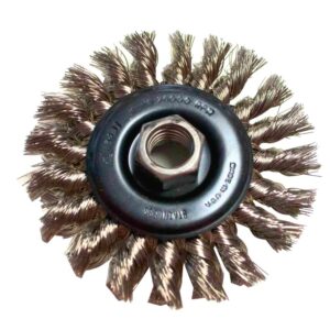 Cepillo plano circular para inoxidable trenzado 4" X 5/8"-11